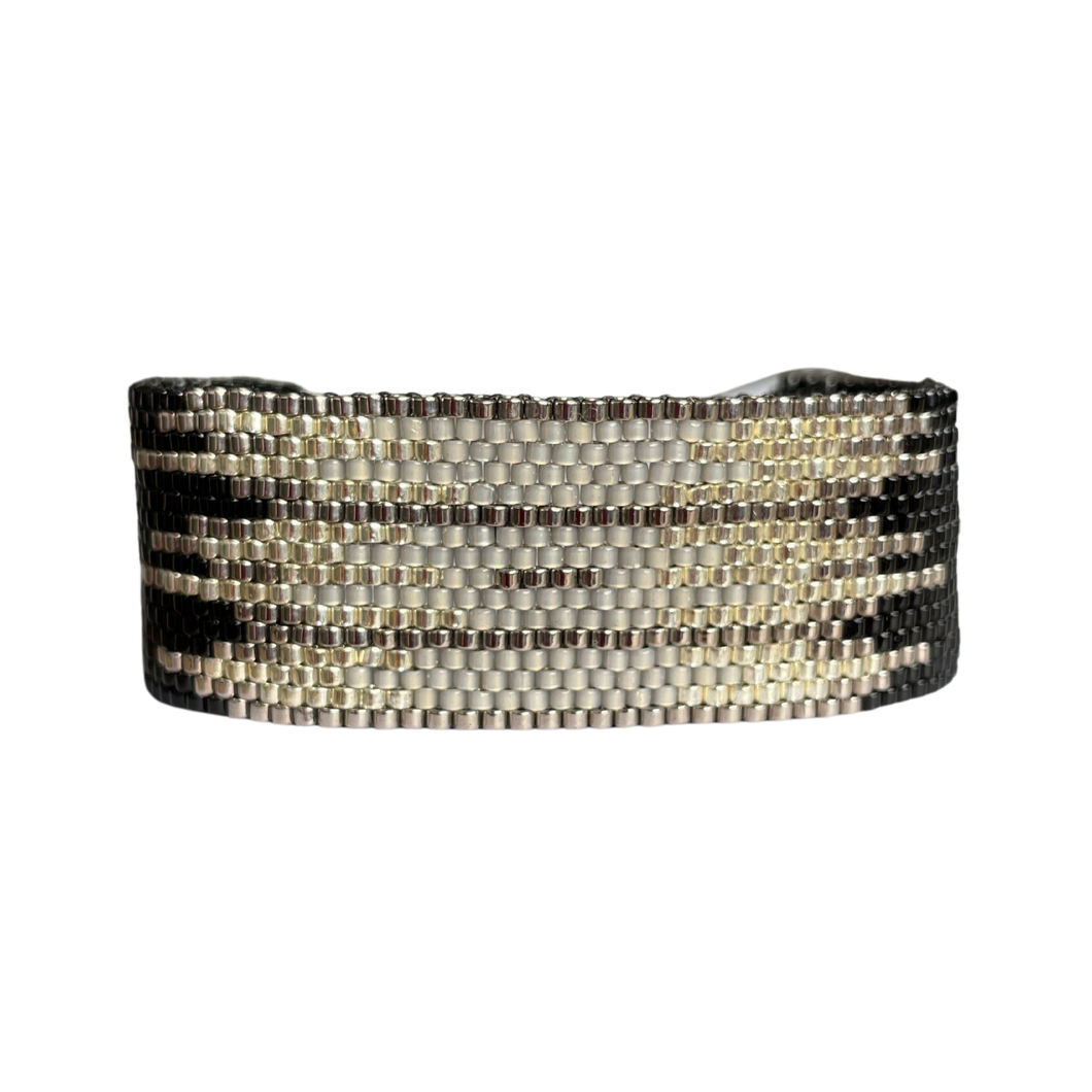 Pulsera negro y Plata