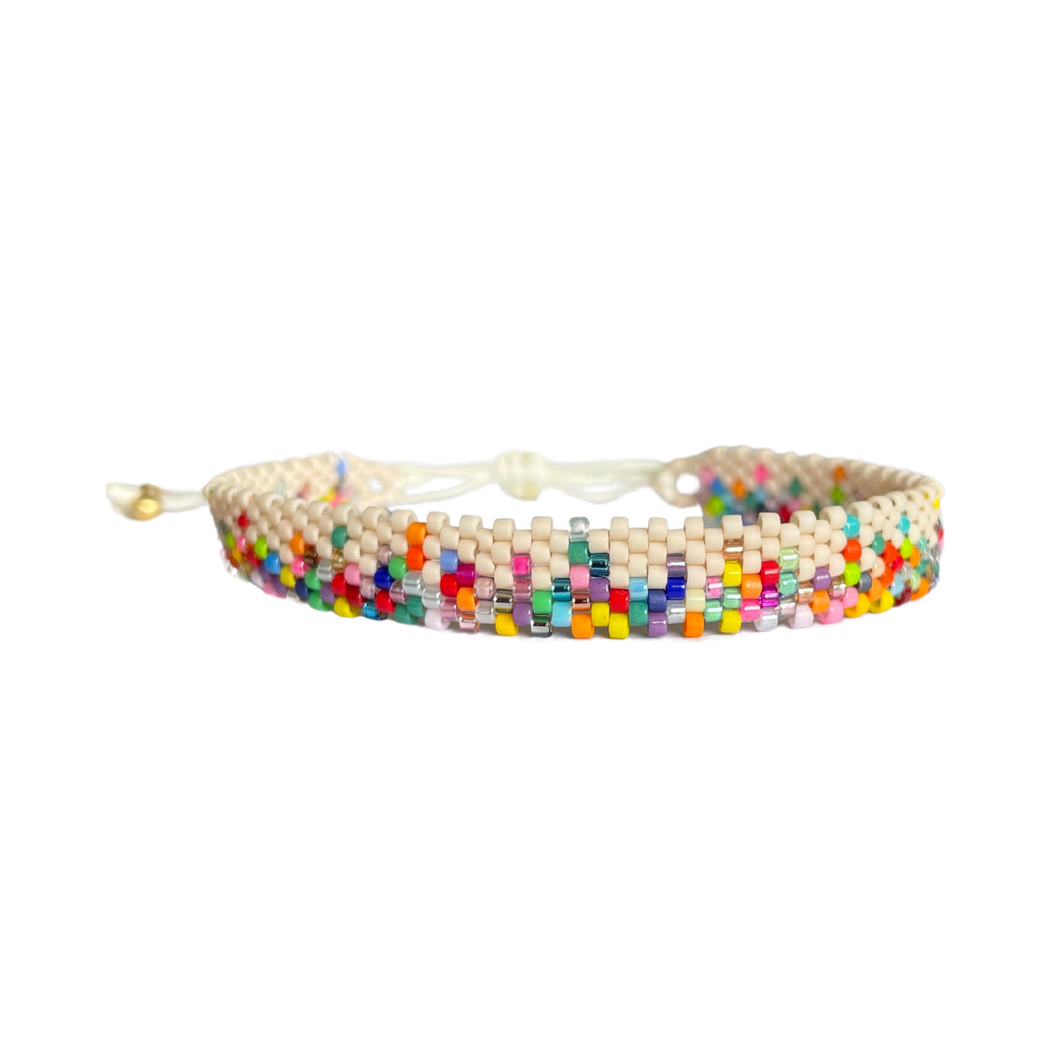 Pulsera galletas beige S