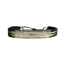 Cargar imagen en el visor de la galería, Pulsera negro y Plata S
