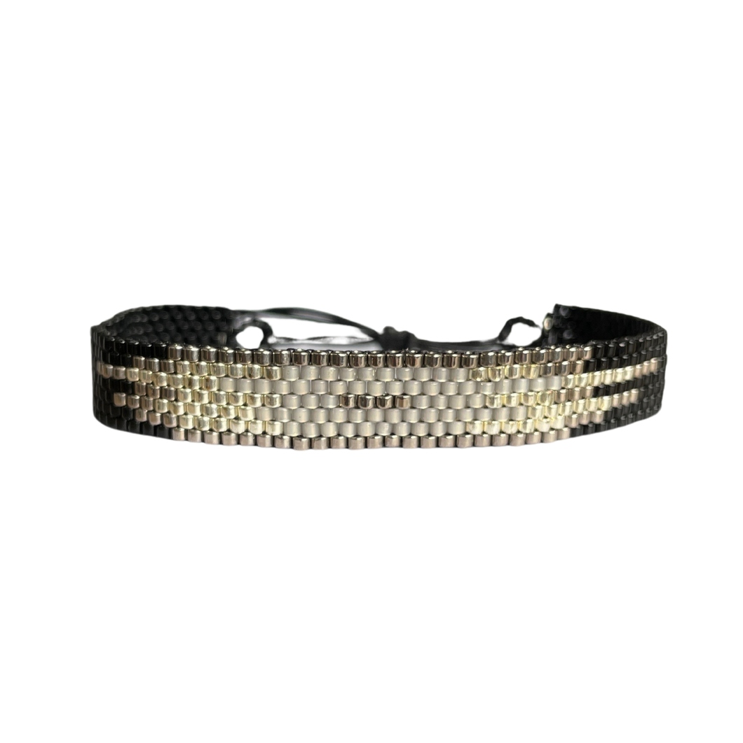 Pulsera negro y Plata S