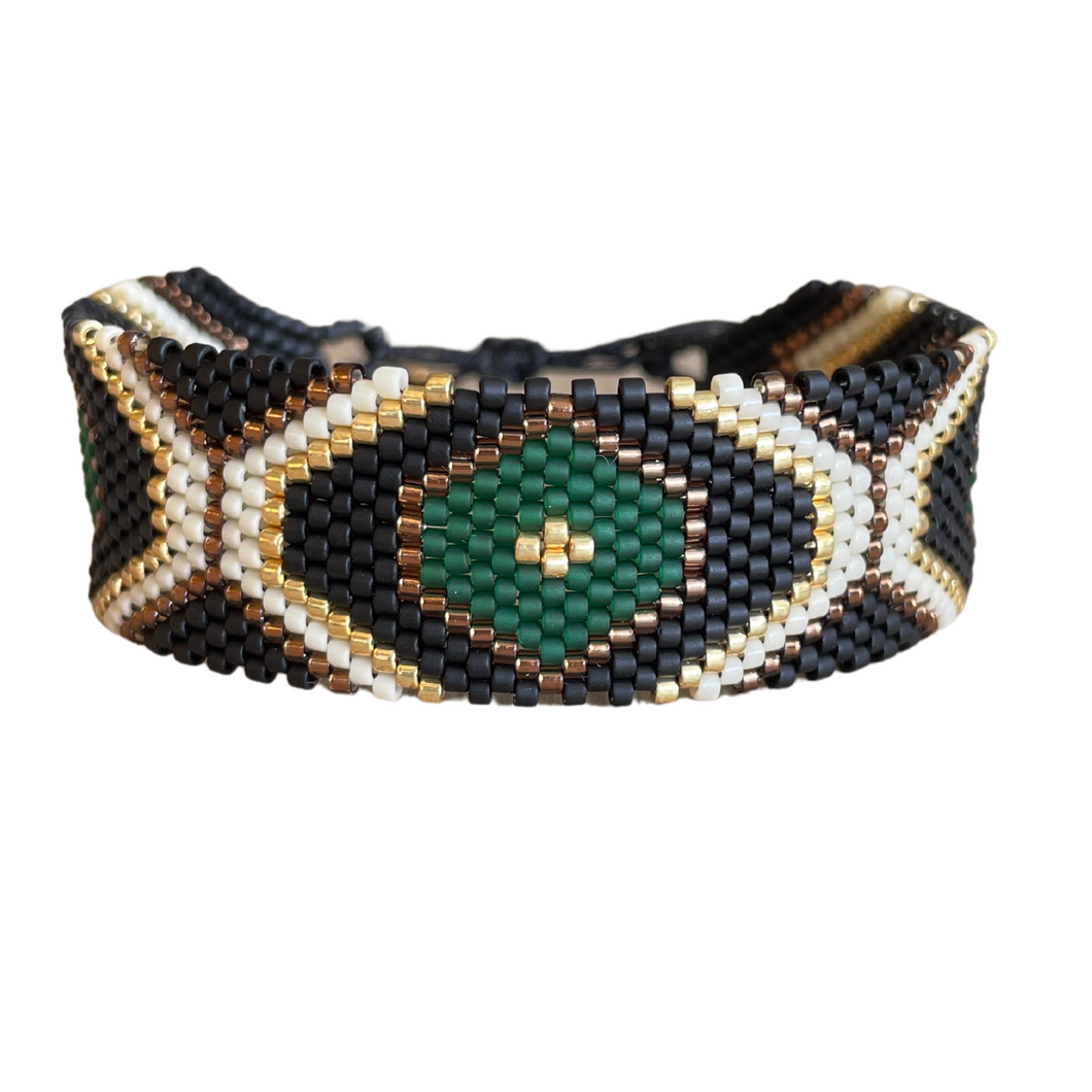 Pulsera negra verde