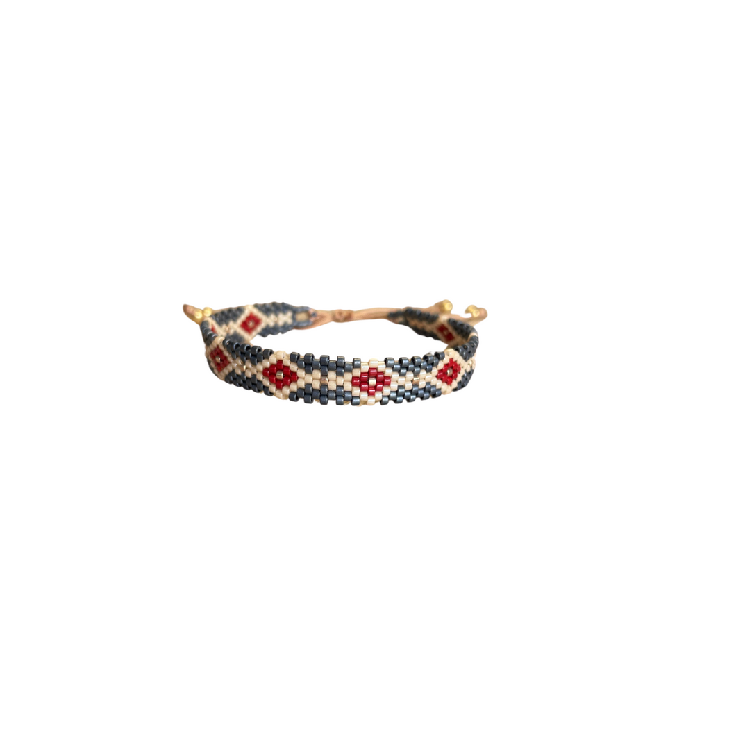 Pulsera Gris Rojo