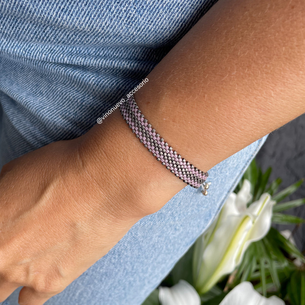 Pulsera gris lila