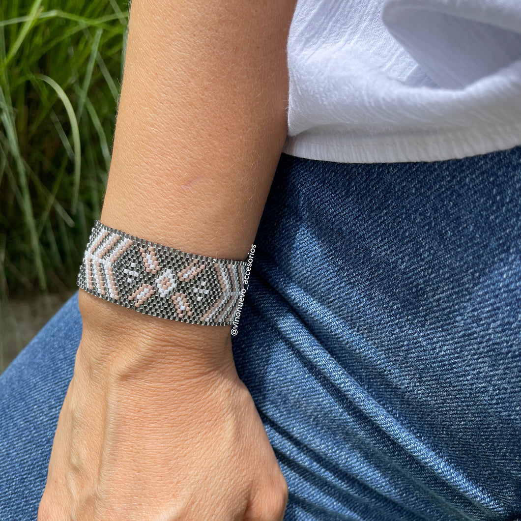 Pulsera Plata Beige