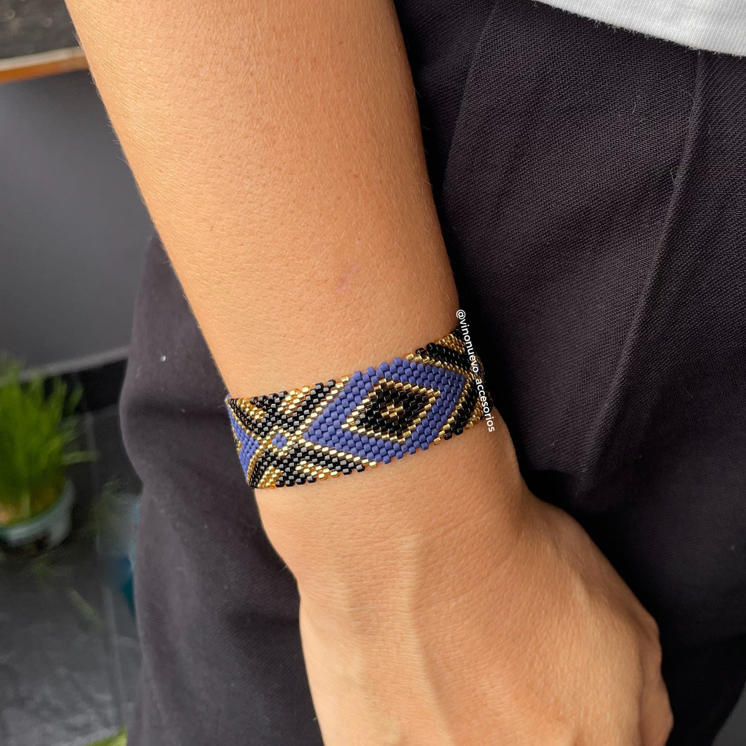 Pulsera Negro Azul Indigo