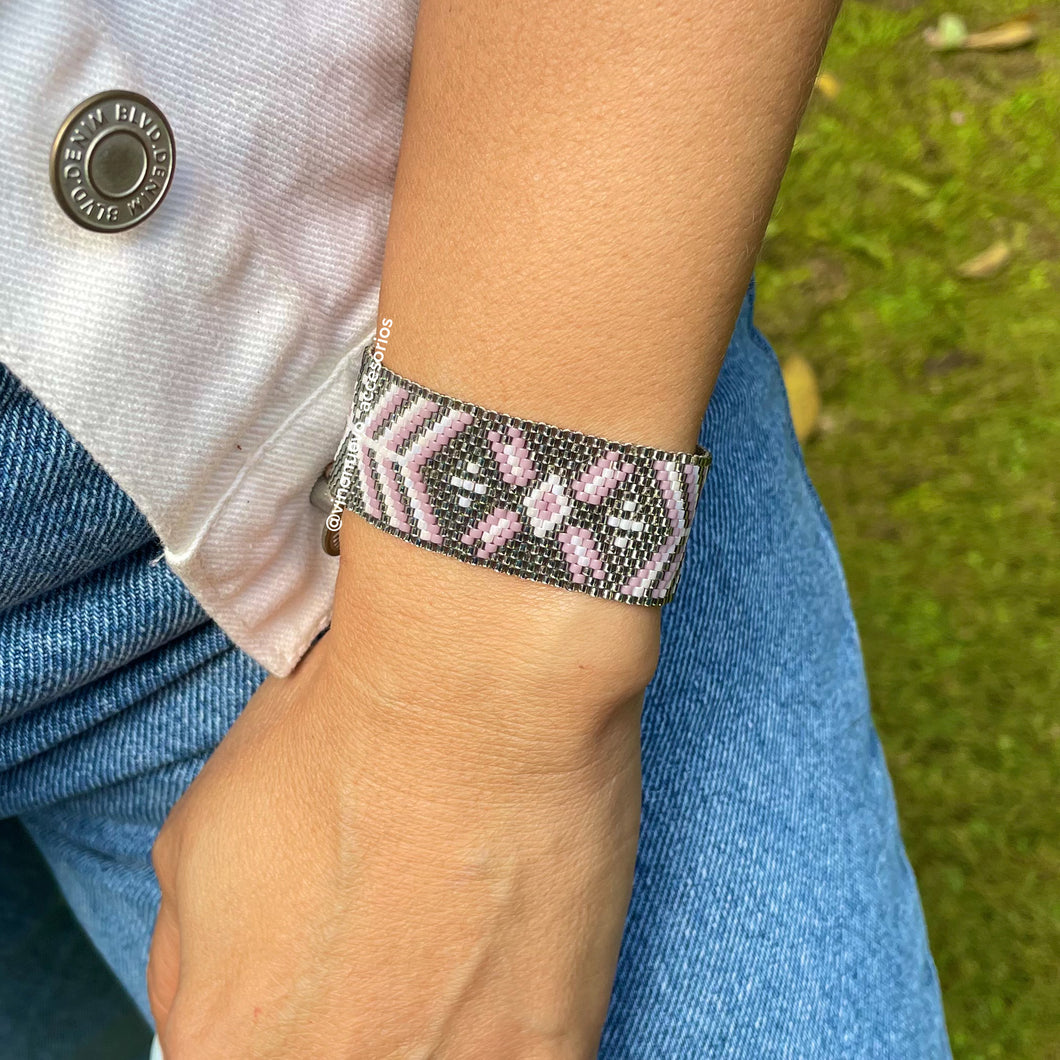 Pulsera Plata Lila