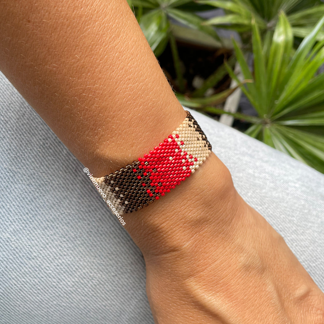 Pulsera Rojo Beige