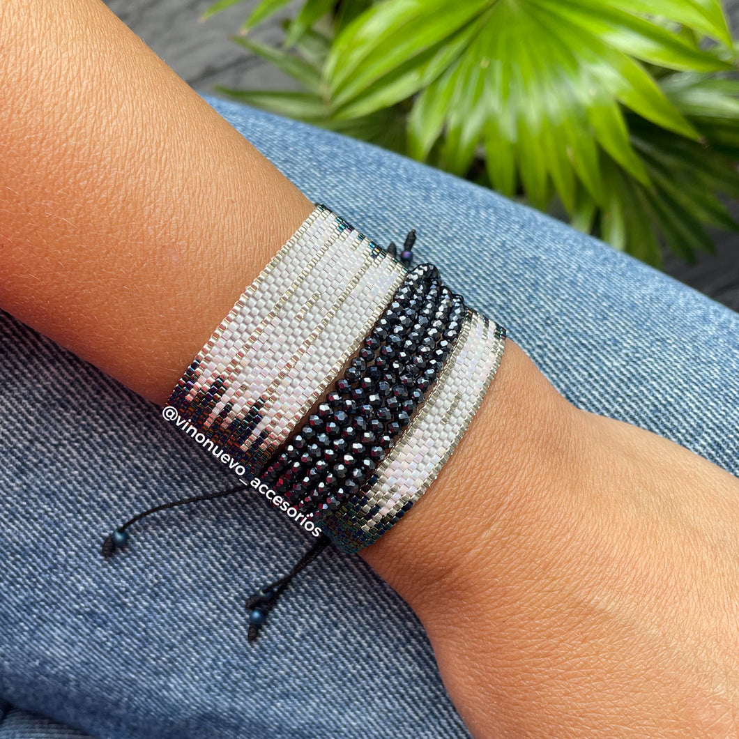 Set 3 pulseras azul tornasol