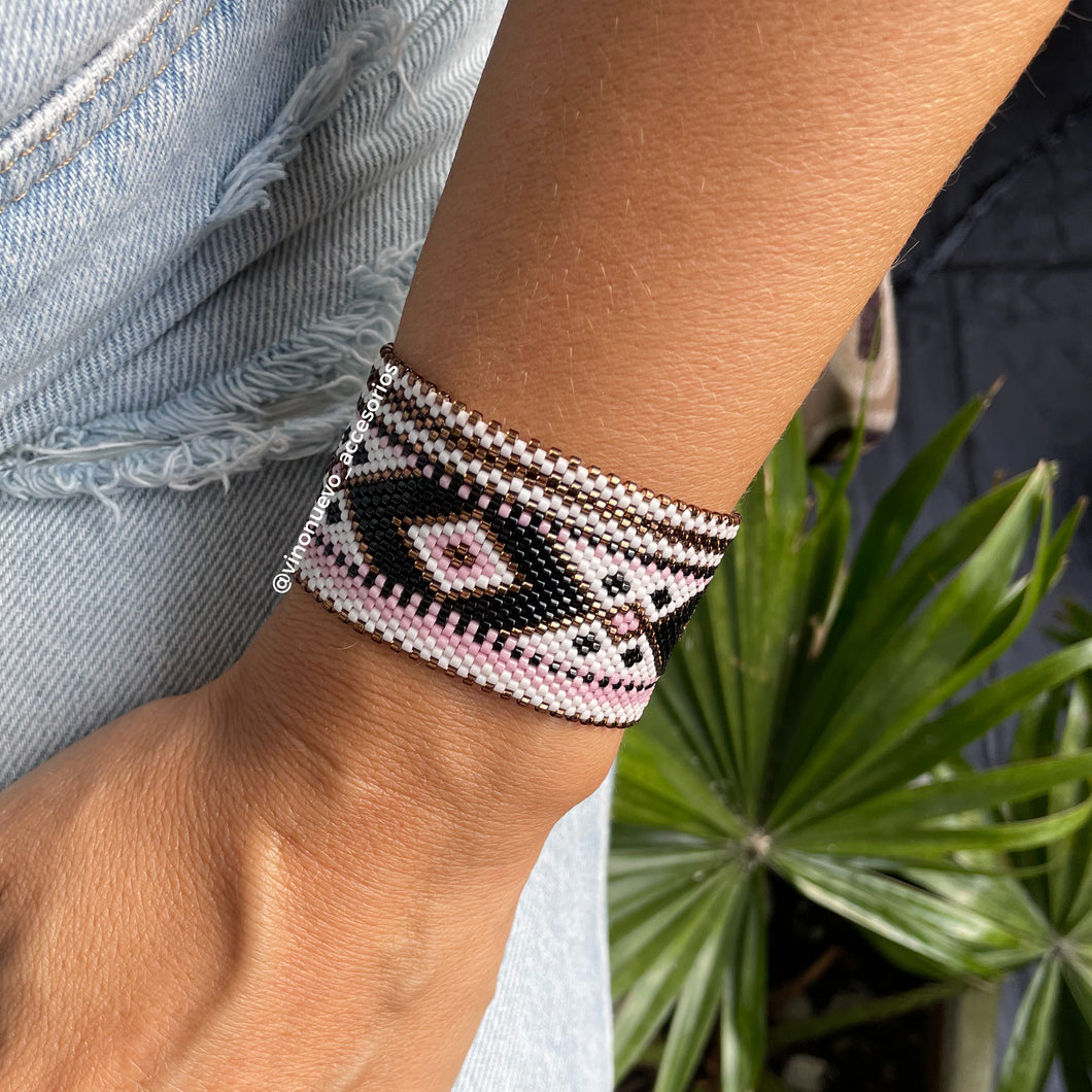 Brazalete Negro Rosa